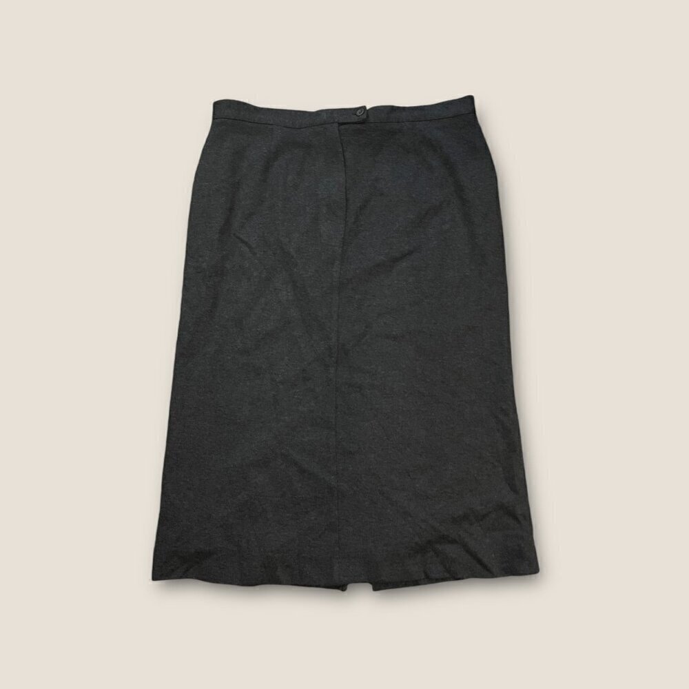 Vtg 80s-90s Sport Collection Acrylic Blend Midi Skirt Office Wear Charcoal 18